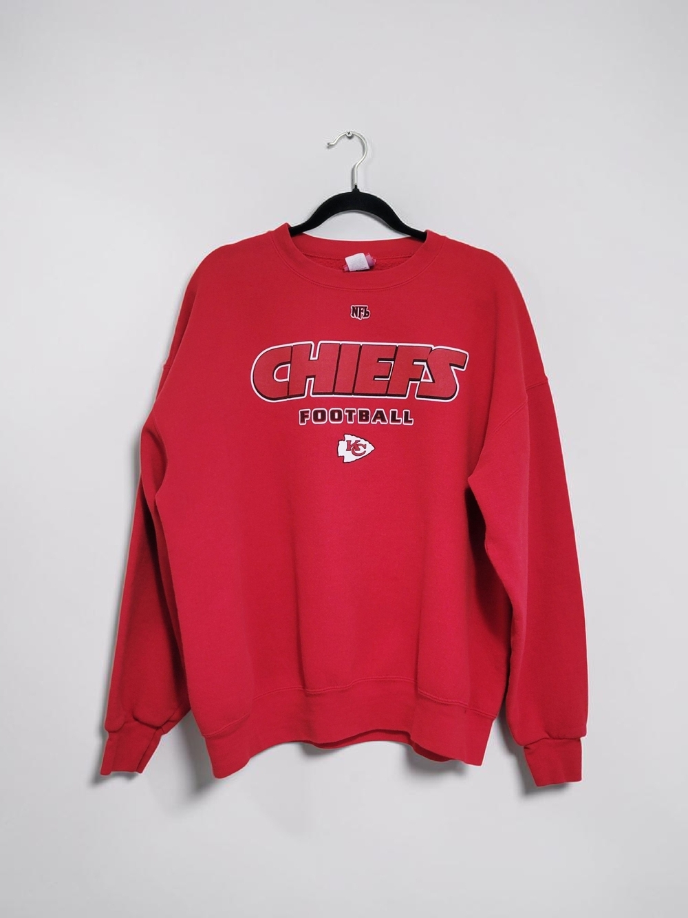 NFL Kansas City Chiefs Red Crewneck Sweatshirt with Shield Logo